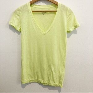 J. Crew Bright Yellow Vintage Cotton V-Neck Tee Preppy
